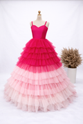 Blushing Rose Ombre Princess Tulle Gown