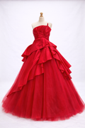 Scarlet Royal Ruffle Ball Gown