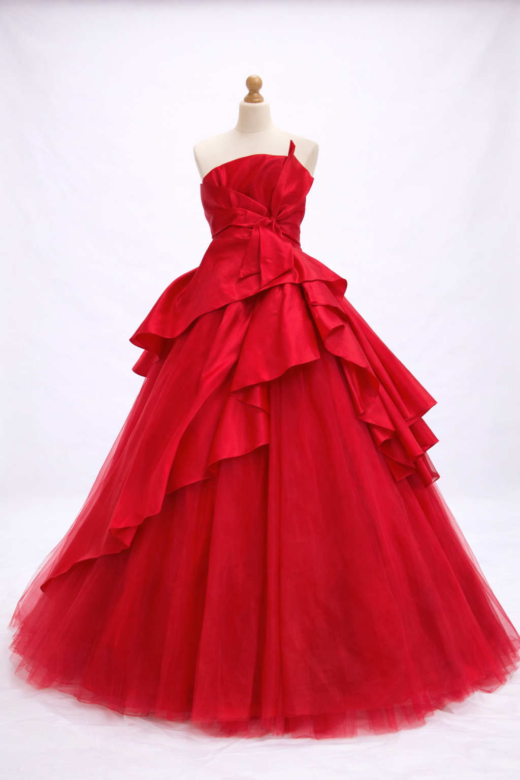 Scarlet Royal Ruffle Ball Gown